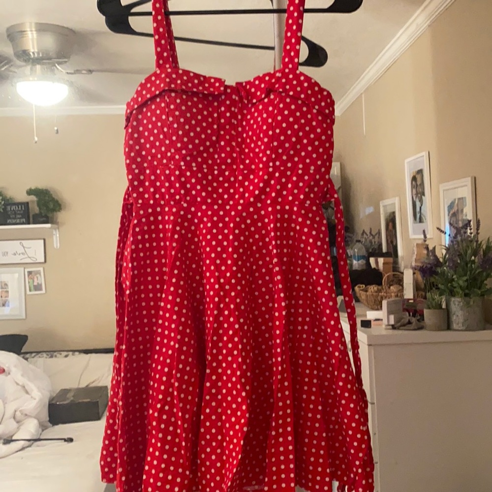Ixia Red Polka Dot Aline Dress